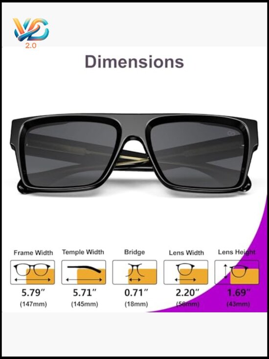 Oversized Square Flat Top Sunglasses Retro Trendy UV400 Protection Shades main image 7